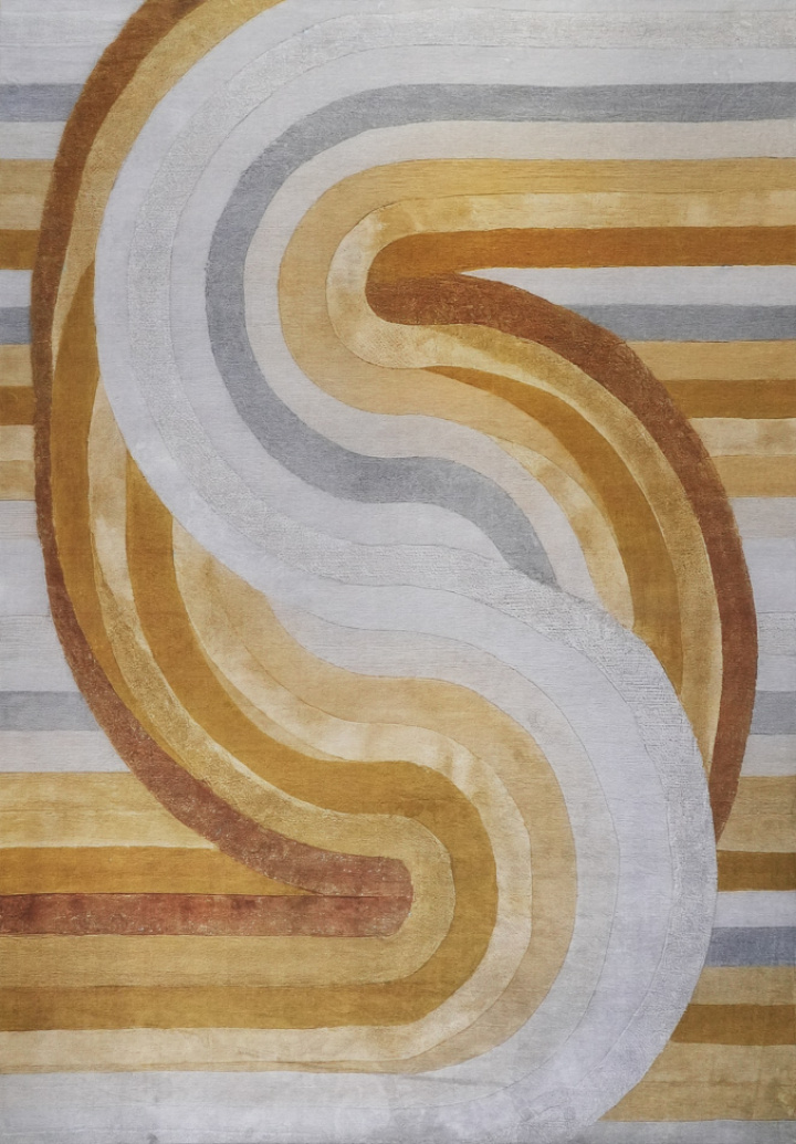 Tapijt \'Savena\' - Geel/Grijs in de groep Inrichting / Vloerkleden bij Reforma (RG01-22)