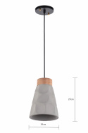 Hanglamp \'Mark\' - Hout/Cement