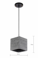Hanglamp \'Stone Cube\' - Cement