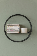 Wandplank \'Circle\' - Zwart/Metaal