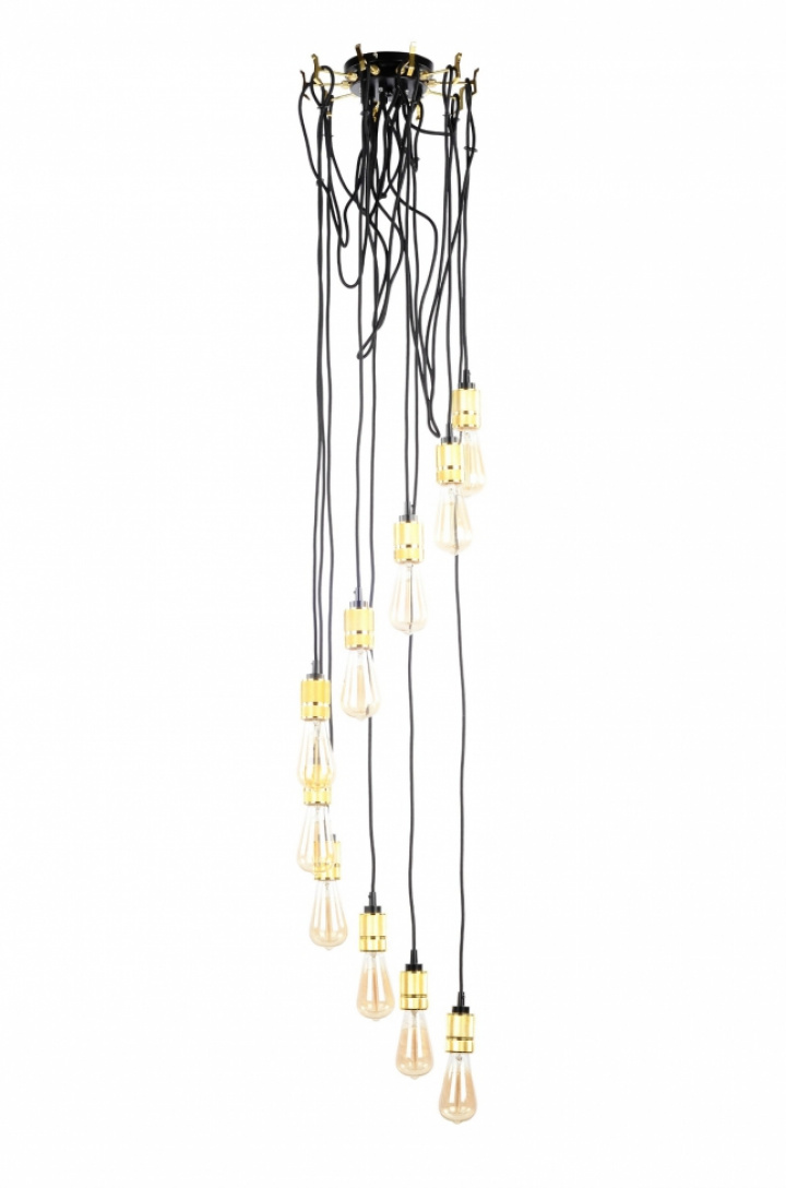 Hanglamp \'10 Cords\' - Zwart/Messing in de groep Verlichting / Lampen / Plafonds bij Reforma (RH230)