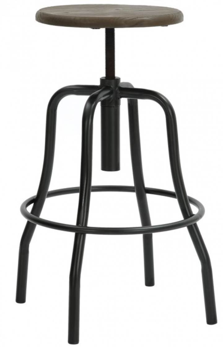Barkruk \'Forshaga\' - Zwart/Natuur in de groep Meubels / Zitmeubels / Barkrukken bij Reforma (RS-02-W-wood)