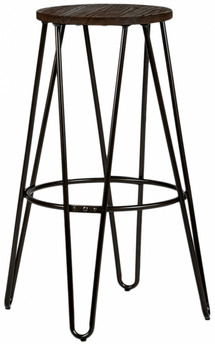 Kruk \'Rustic\' 75cm - Hout/Staal in de groep Meubels / Zitmeubels / Barkrukken bij Reforma (RW801-75)