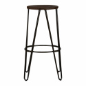 Kruk \'Rustic\' 75cm - Hout/Staal