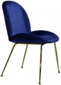Stoel \'Lux\' - Blauw/Brass