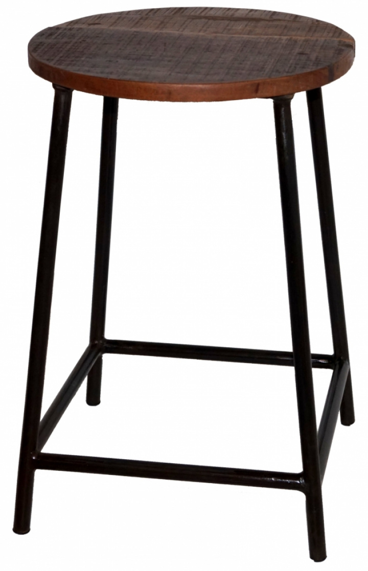 Kruk \'Leo\' - IJzer/hout in de groep Meubels / Zitmeubels / Houten krukken bij Reforma (SG110020)