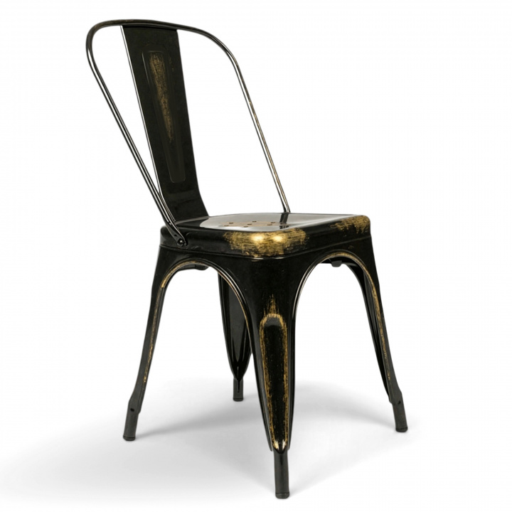 Stoel \'Montmartre\' - Vintage zwart/antiek in de groep Meubels / Zitmeubels / Stoelen bij Reforma (SM-1027C-sBlackgold)