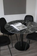 Eettafel \'Marbleous\' Rond 100cm - Zwart