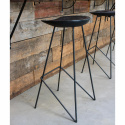 Kruk \'Teak\' 77cm - Zwart