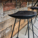 Kruk \'Teak\' 77cm - Zwart