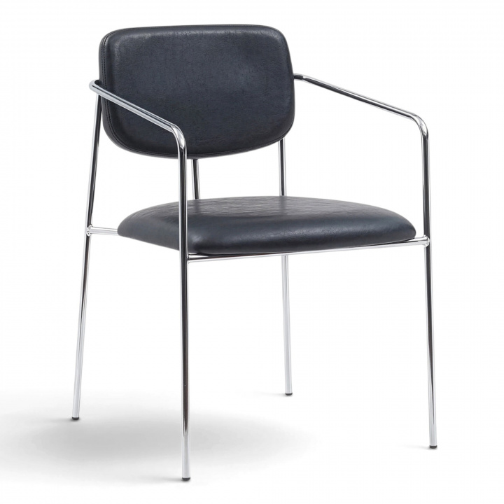 Armstoel \'Ebba\' - Zwart/Zilver in de groep Meubels / Zitmeubels / Stoelen bij Reforma (SY-8581A-metallic-black)