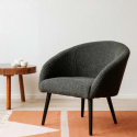 Fauteuil \'Puffy\' - Donkergrijs/Teddy
