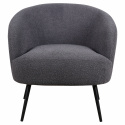 Fauteuil \'Capri\' - Donkergrijs/Bouclé