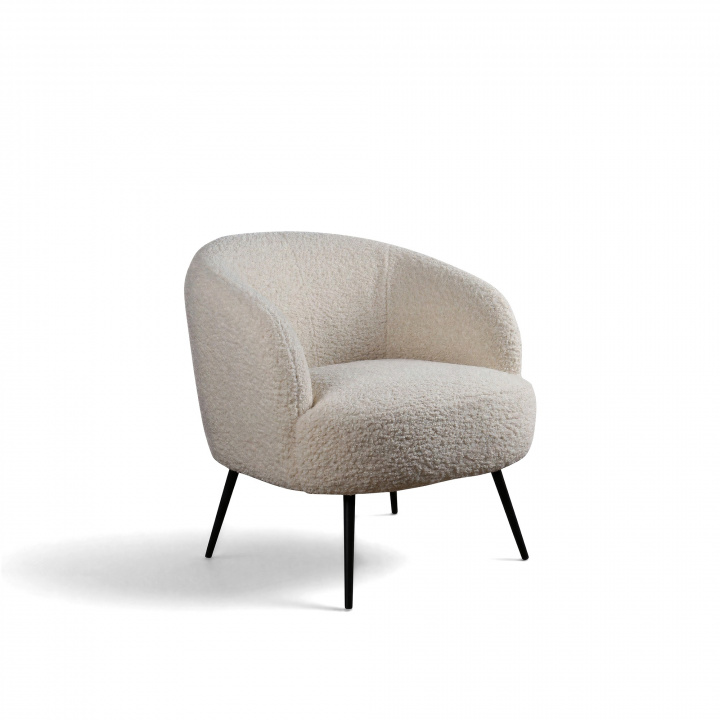 Fauteuil \'Capri\' - Wit/Boucl&eacute; in de groep Meubels / Zitmeubels / Fauteuils bij Reforma (T8047-white)