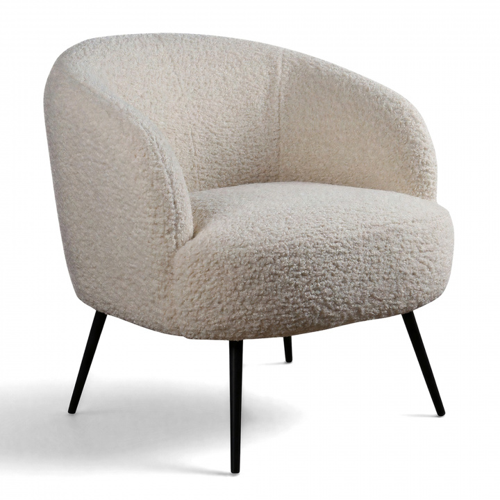 Fauteuil \'Capri\' - Wit/Boucl&eacute; in de groep Meubels / Zitmeubels / Fauteuils bij Reforma (T8047-white)