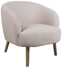 Fauteuil \'Capri\' met houten poten - Beige/Bouclé