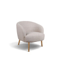 Fauteuil \'Capri\' met houten poten - Beige/Boucl&eacute;