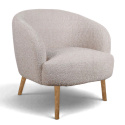 Fauteuil \'Capri\' met houten poten - Beige/Boucl&eacute;