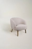 Fauteuil \'Capri\' met houten poten - Beige/Bouclé