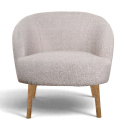 Fauteuil \'Capri\' met houten poten - Beige/Boucl&eacute;