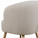 Fauteuil \'Capri\' met houten poten - Beige/Boucl&eacute;