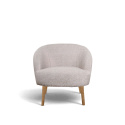 Fauteuil \'Capri\' met houten poten - Beige/Boucl&eacute;