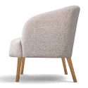 Fauteuil \'Capri\' met houten poten - Beige/Boucl&eacute;
