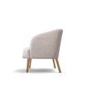 Fauteuil \'Capri\' met houten poten - Beige/Boucl&eacute;