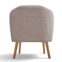 Fauteuil \'Capri\' met houten poten - Beige/Boucl&eacute;