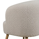 Fauteuil \'Capri\' met houten poten - Beige/Boucl&eacute;