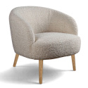 Fauteuil \'Capri\' met houten poten - Wit