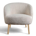 Fauteuil \'Capri\' met houten poten - Wit