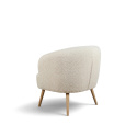 Fauteuil \'Capri\' met houten poten - Wit