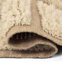 Hoogpolig Vloerkleed \'Leknes Handgeweven Wol\' - Beige