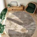 Ronde tapijt \'Aranga Super Soft Fur\' 160cm - Bruin
