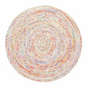 Ronde tapijt \'Flätan\' 200cm - Wit/Multi