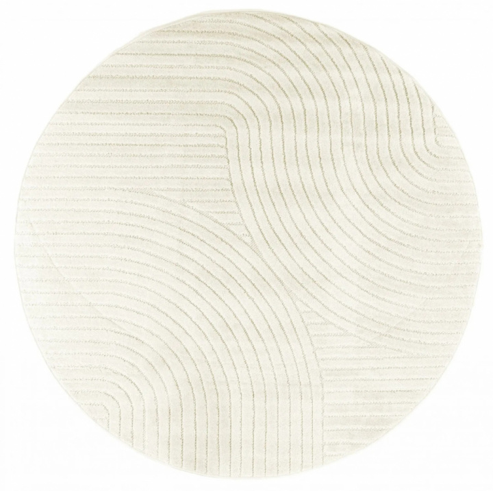 Ronde tapijt \'Devon\' 80cm - Crème in de groep Inrichting / Vloerkleden / Geweven Vloerkleden bij Reforma (V10200271)