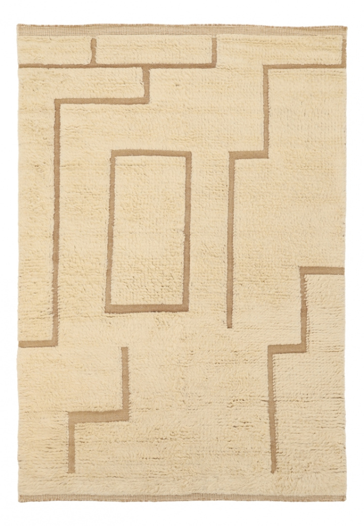 Hoogpolig Vloerkleed \'Kiberg Handgeweven Wol\' - Wit in de groep Inrichting / Vloerkleden / Ruggen bij Reforma (V10200)