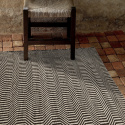 Wollen vloerkleed \'Larkana\' - Beige/zwart