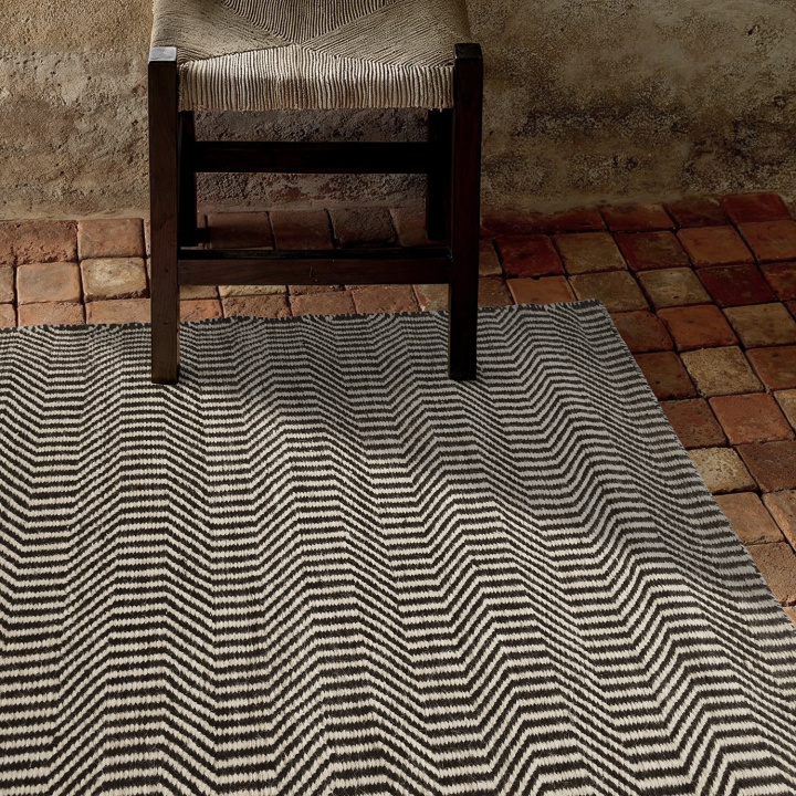 Wollen vloerkleed \'Larkana\' - Beige/zwart in de groep Vloerkleden / Wollen tapijten bij Reforma (V102011)