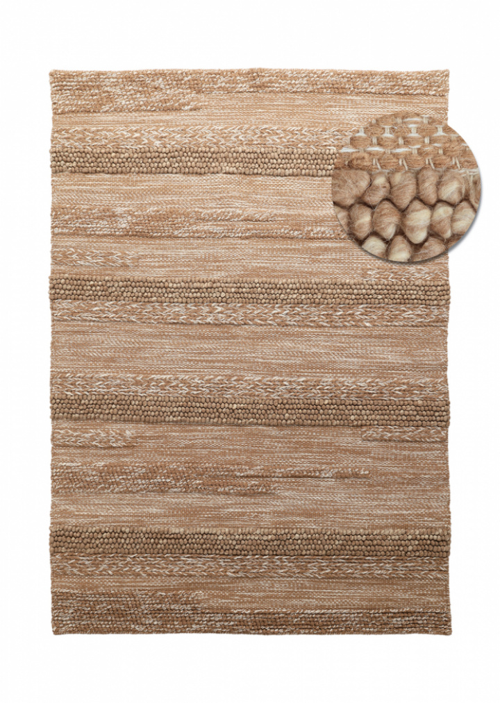 Wollen vloerkleed \'Almaty\' - Lichtbruin in de groep Inrichting / Vloerkleden / Wollen tapijten bij Reforma (V10201444)