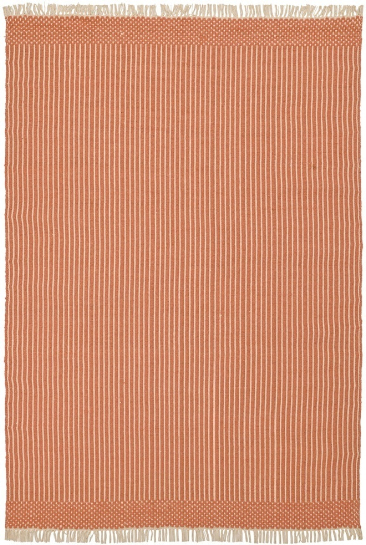 Wollen vloerkleed \'Arbil\' - Terracotta/wit in de groep Vloerkleden / Wollen tapijten bij Reforma (V102015100)