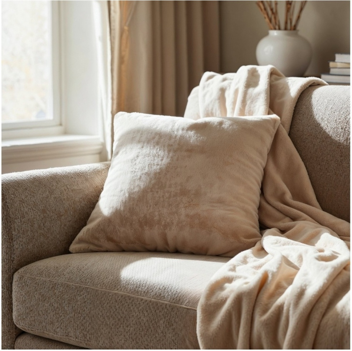 Kussenhoes \'Aranga Super Soft\' 45x45cm - Beige in de groep Inrichting / Textiel / Kussenslopen bij Reforma (V10201573)