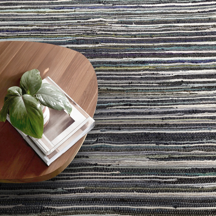 Lappenkleed \'Home\' - Meerkleurig/blauw in de groep Vloerkleden / Geweven Vloerkleden bij Reforma (V102016)