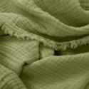 Mousseline deken \'Dorena\' 130x170cm - Groen