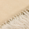 Katoenen deken \'Denisa Fishbone\' 130x170cm - Beige/wit