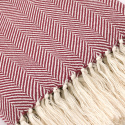 Katoenen deken \'Denisa Fishbone\' 130x170cm - Rood/wit