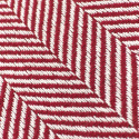 Katoenen deken \'Denisa Fishbone\' 130x170cm - Rood/wit