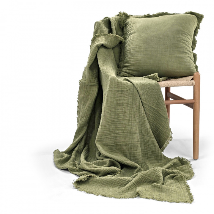 Kussenhoes \'Dorena\' 45x45cm - Groen in de groep Inrichting / Textiel / Kussenslopen bij Reforma (V10201749)