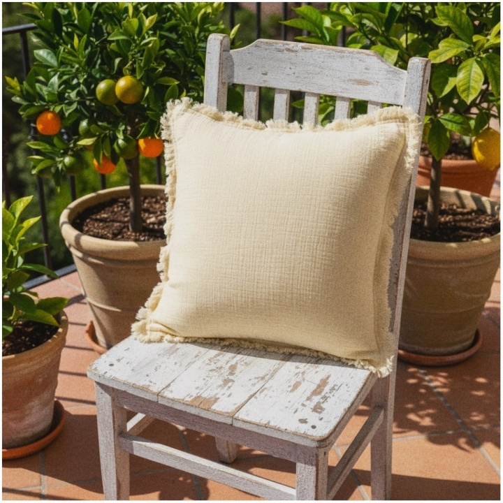 Kussenhoes \'Dorena\' 45x45cm - Wit in de groep Inrichting / Textiel / Kussenslopen bij Reforma (V10201750)